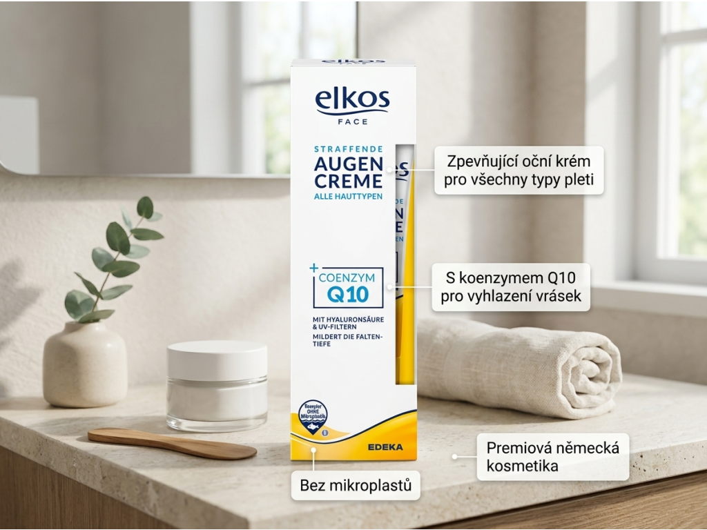Elkos Q10 oční krém proti vráskám 15 ml - jemná kosmetická péče