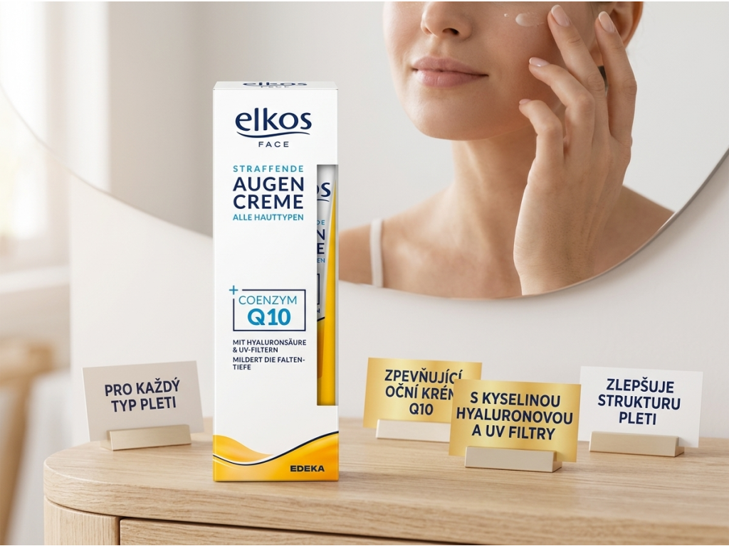 Elkos Q10 oční krém proti vráskám 15 ml - ranní rutina