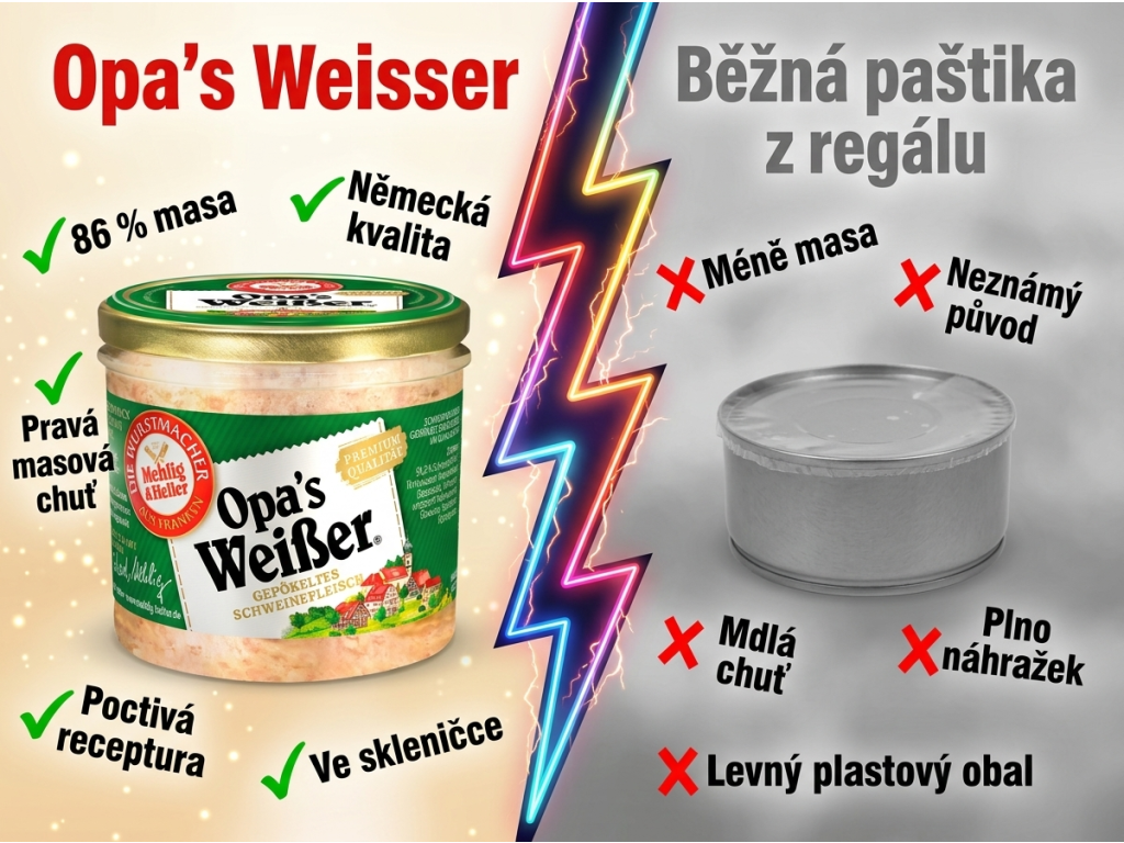 Srovnání Mehlig & Heller paštiky s běžnou paštikou z regálu