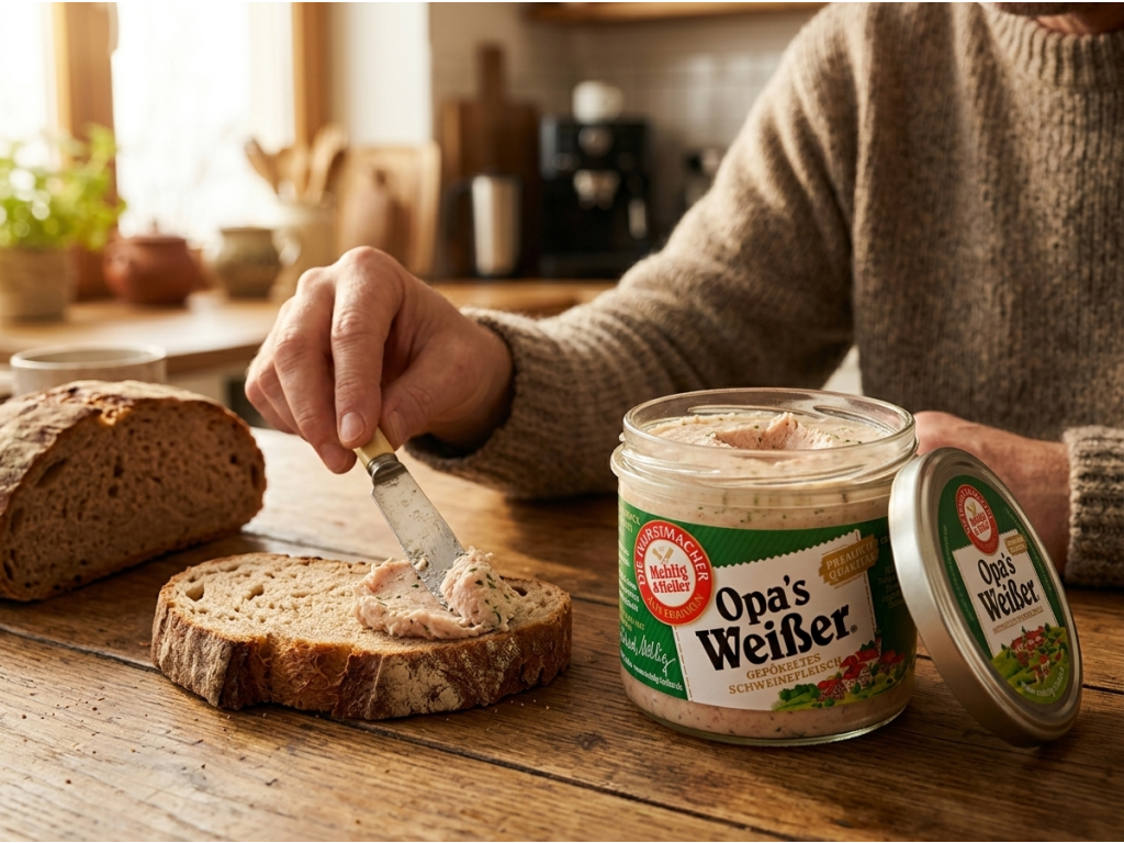 Mehlig & Heller Premium paštika natřená na čerstvém pečivu
