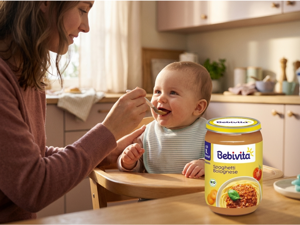 Bebivita 8+ Boloňské špagety 220g - krmení miminka