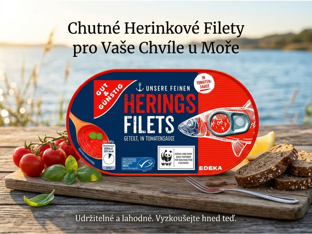 G&G Sleďové filety v rajčatové omáčce s pečivem a rajčaty