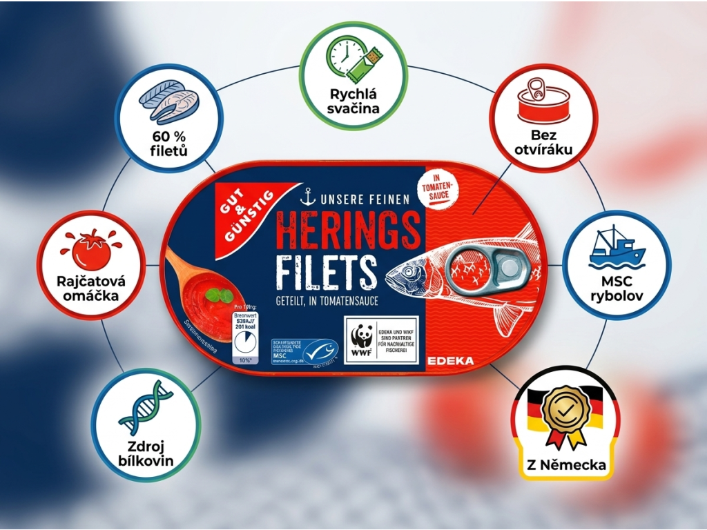 G&G Sleďové filety v rajčatové omáčce - infografika benefitů
