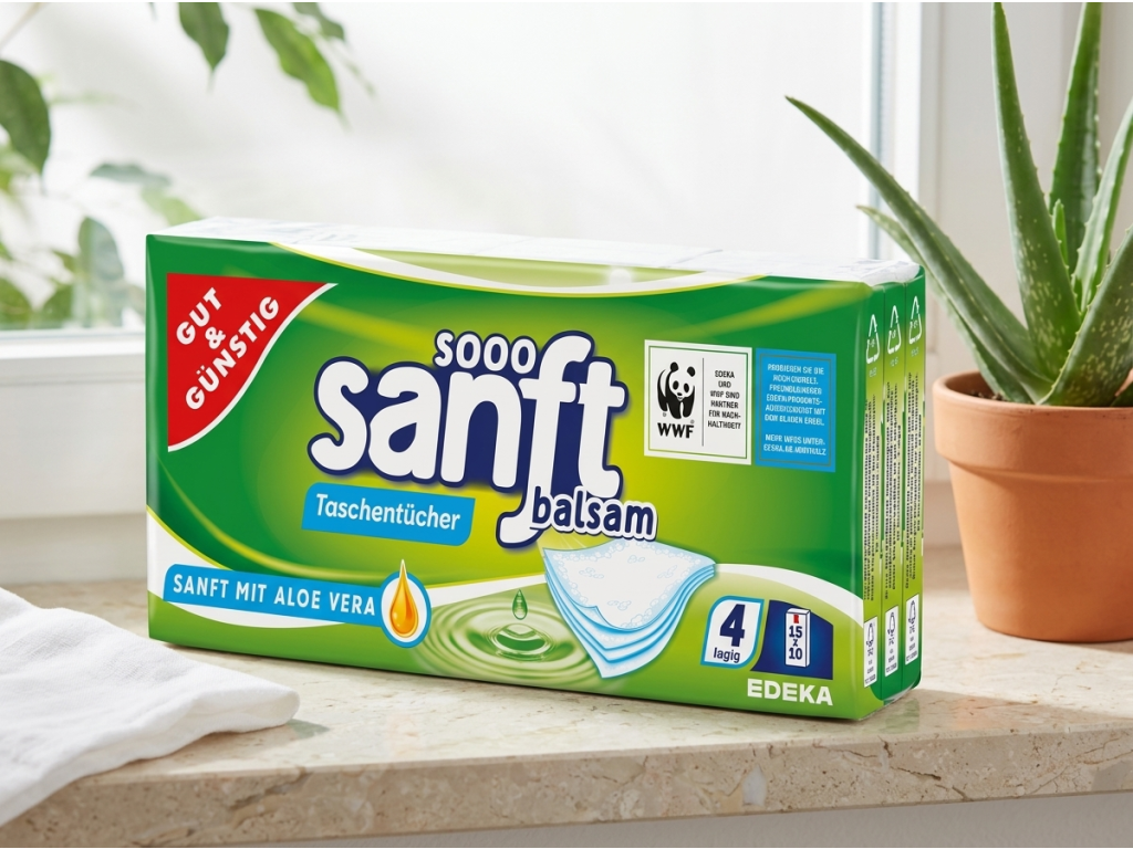 G&G Premium papírové kapesníky s balzámem a aloe vera