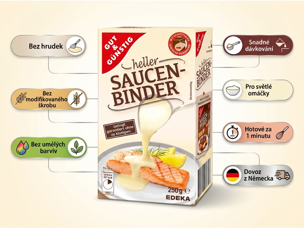 G&G Jíška světlá na přípravu omáček 250 g - přehled výhod