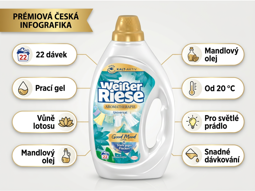 Weisser Riese Lotus gel - infografika benefitů