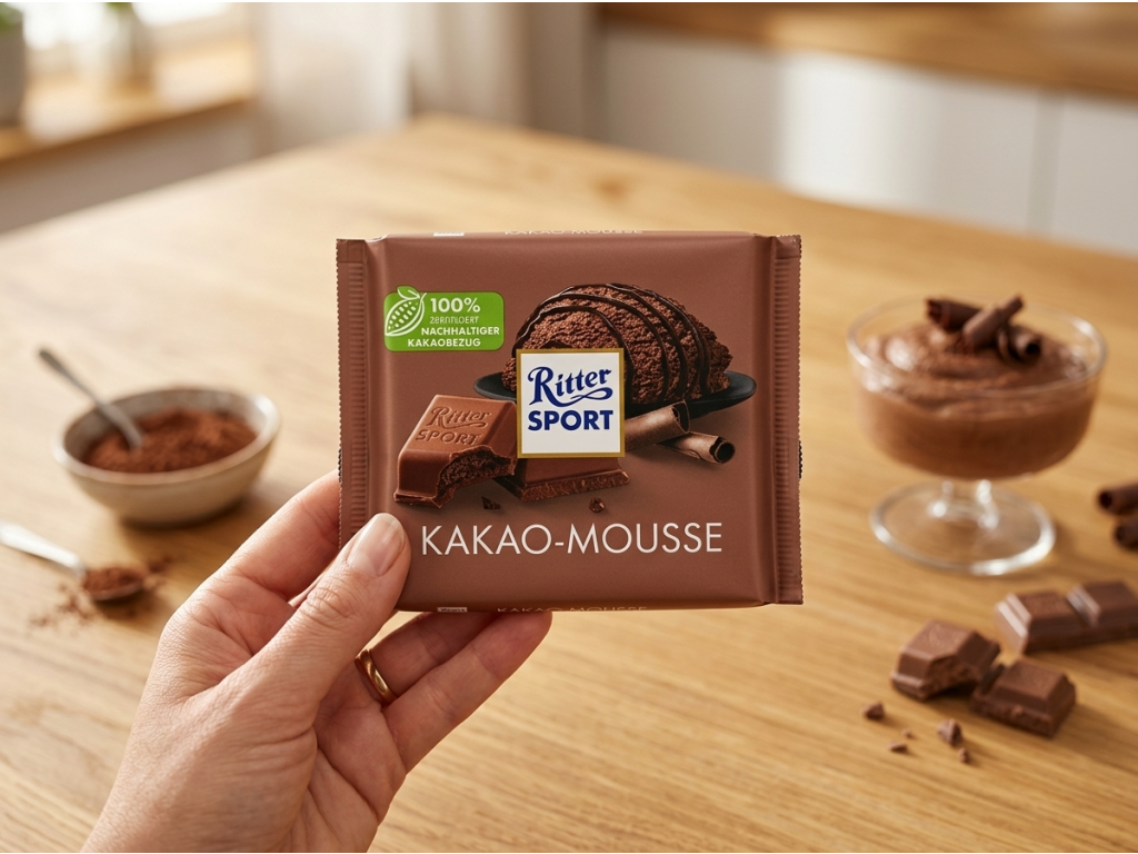 Ritter Sport Kakao-Mousse v ruce