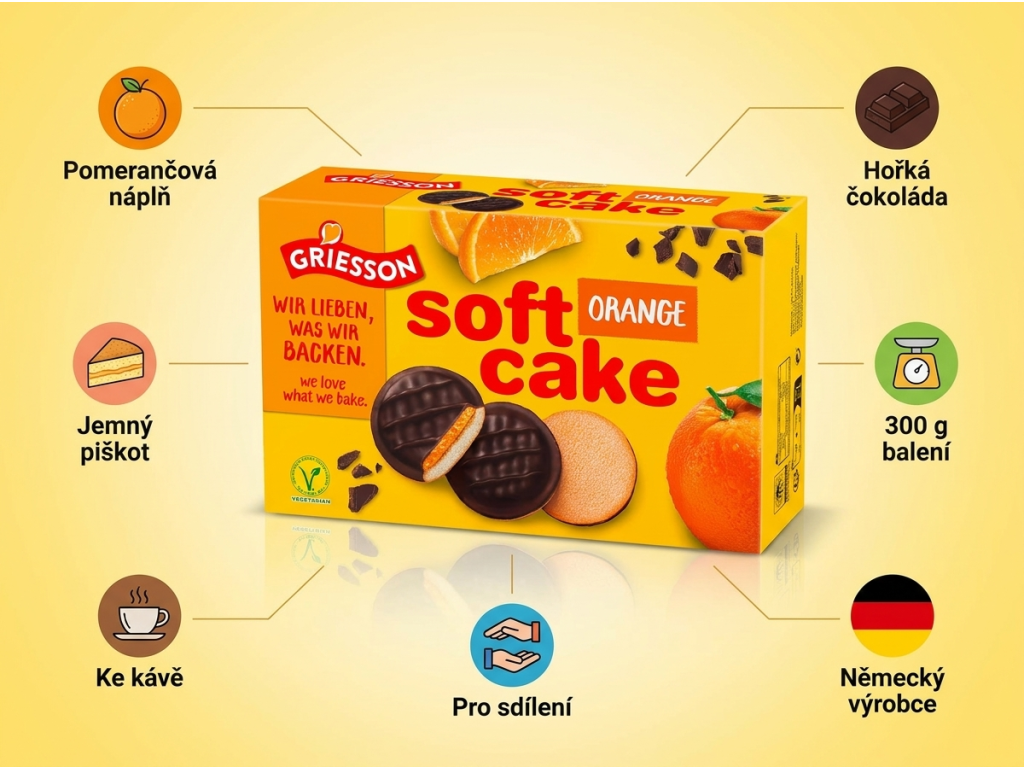 Griesson Soft Cake Orange - výhody piškotů