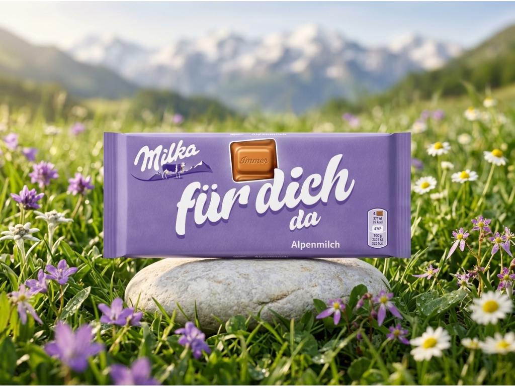 Milka čokoláda mléčná 90 g v alpské přírodě