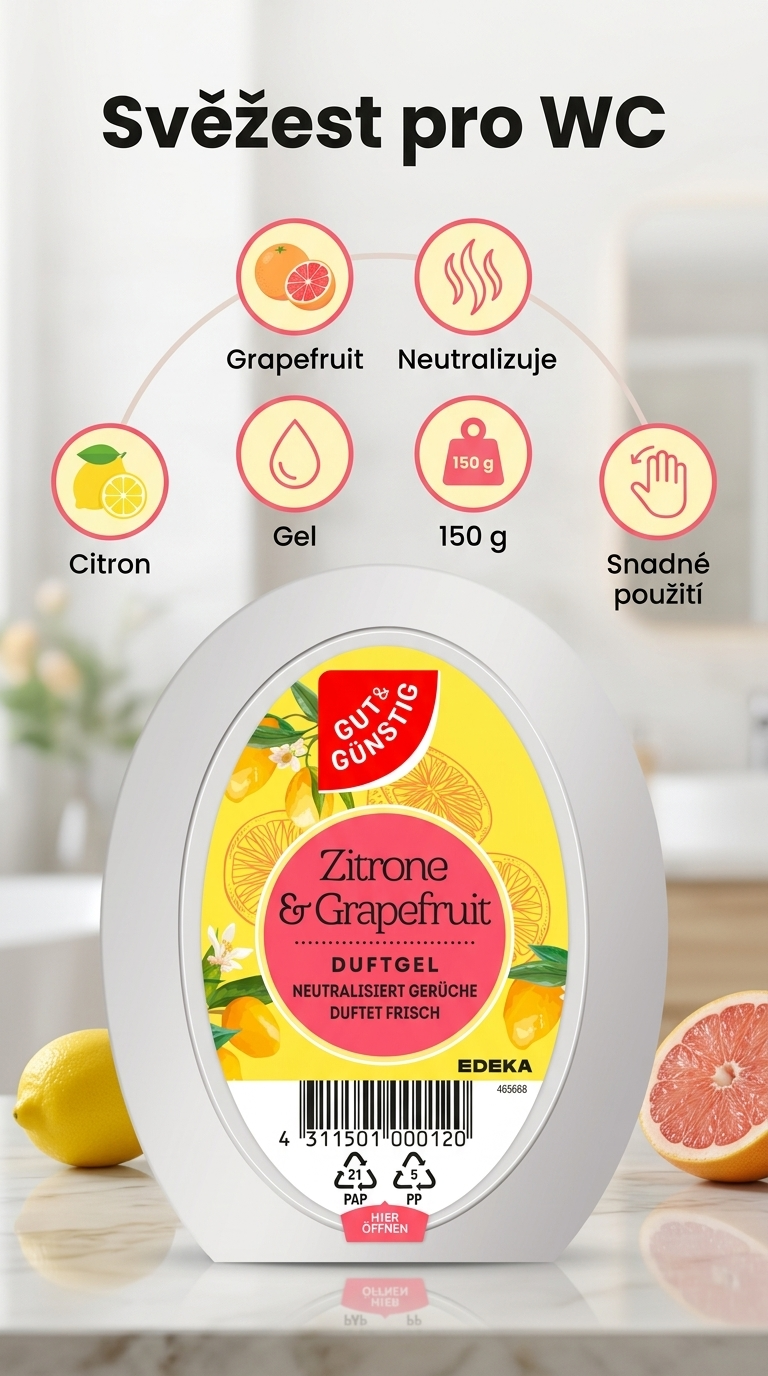 G&G vonný gel citrón a grapefruit - mobilní infografika