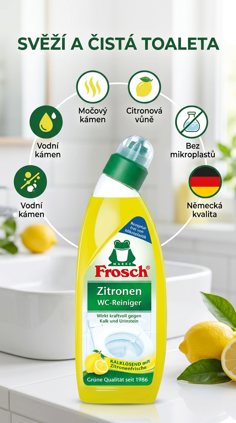Frosch WC čistič citrón 750 ml - mobilní infografika