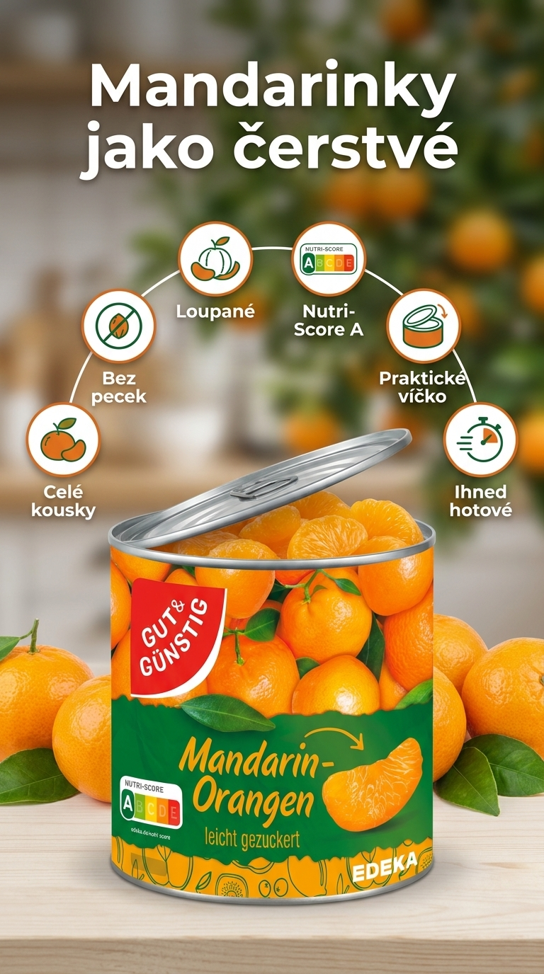 G&G Mandarinky loupané - mobilní infografika