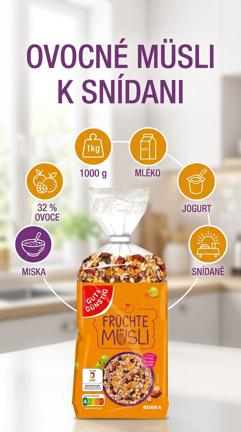 G&G ovocné müsli - mobilní infografika