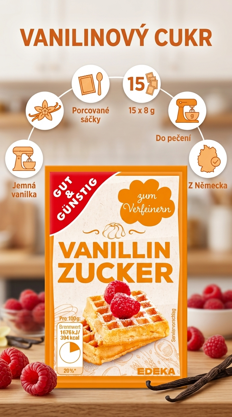 G&G vanilinový cukr - mobilní infografika