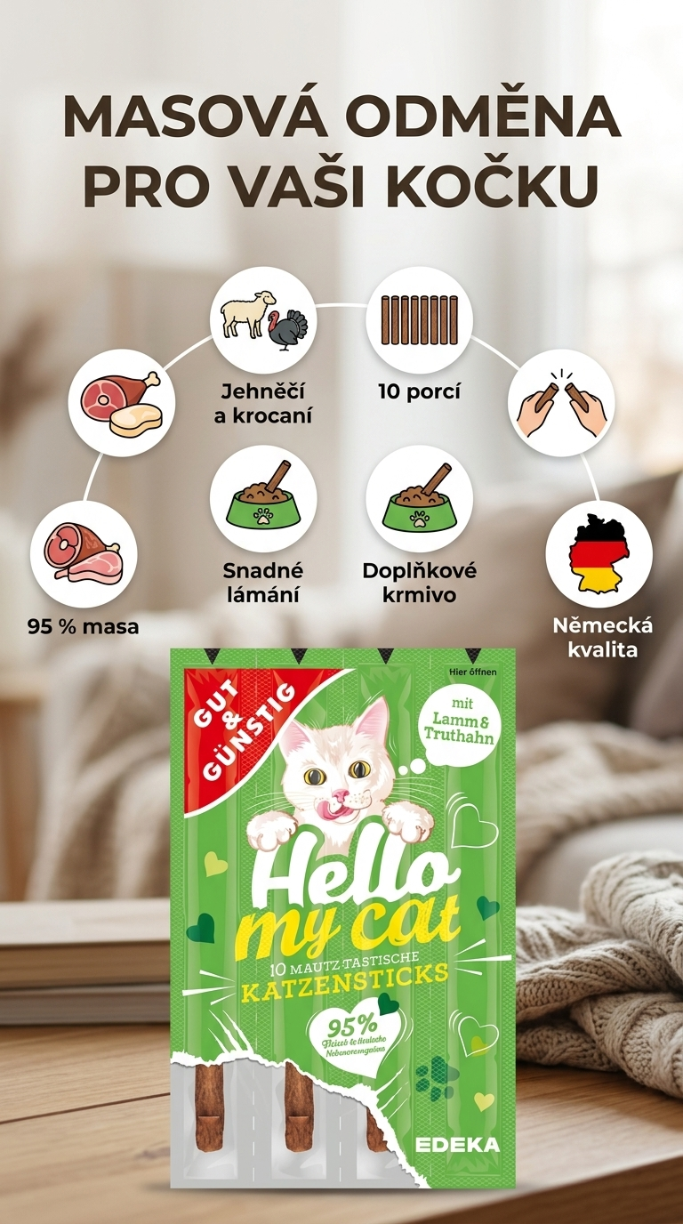 G&G žvýkací tyčinky pro kočky - mobilní infografika
