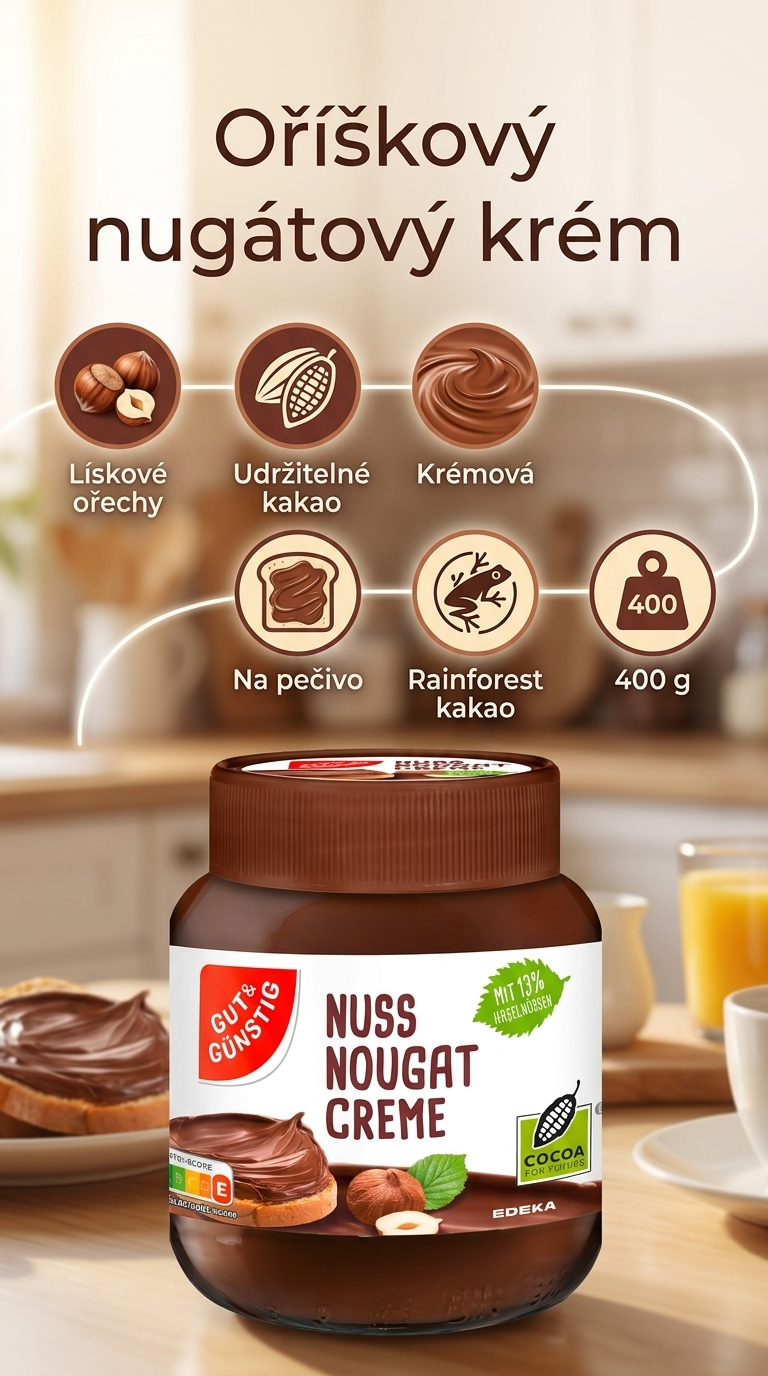 G&G Oříškový nugátový krém 400g - mobilní infografika