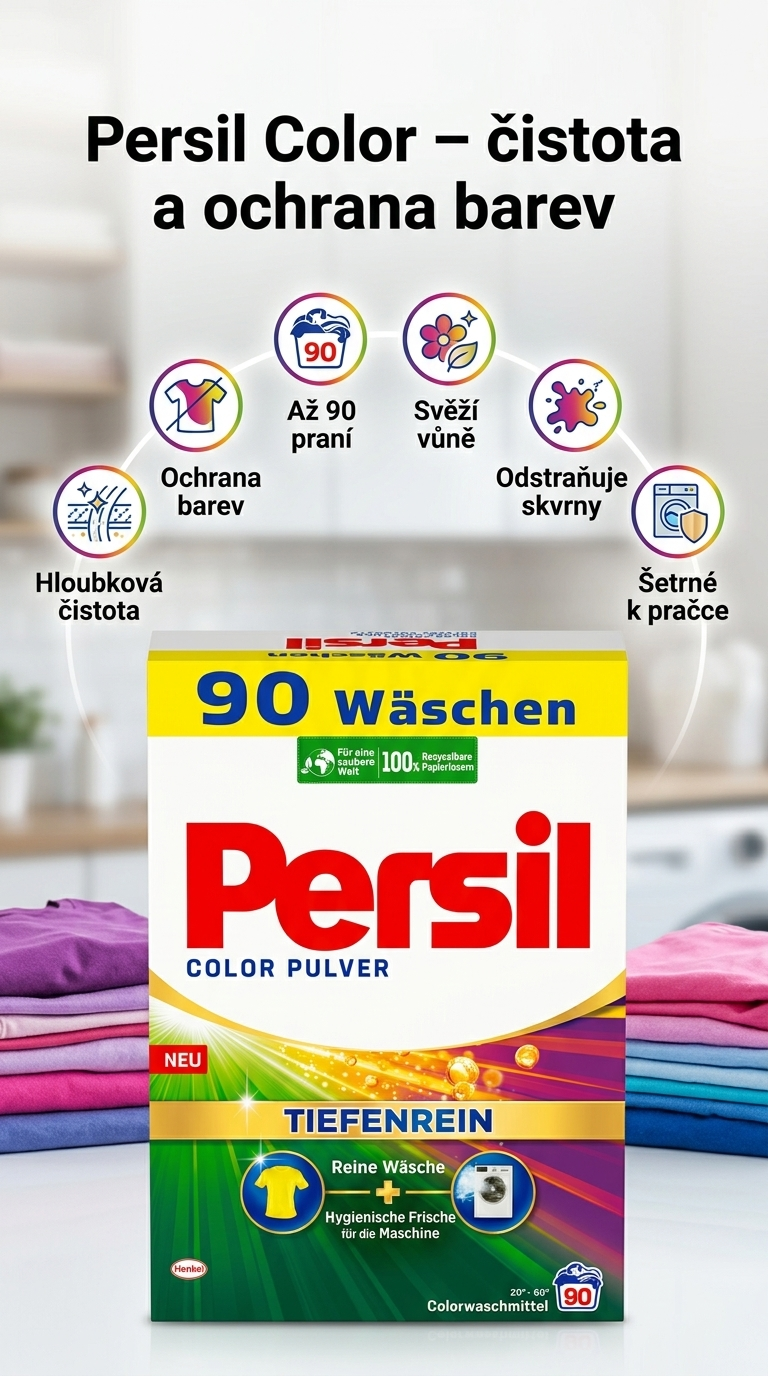 Persil Color prášek na praní 90 dávek - mobilní infografika
