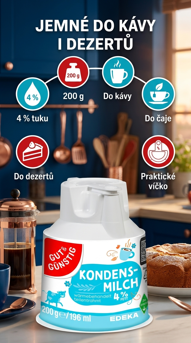 G&G kondenzované mléko - mobilní infografika