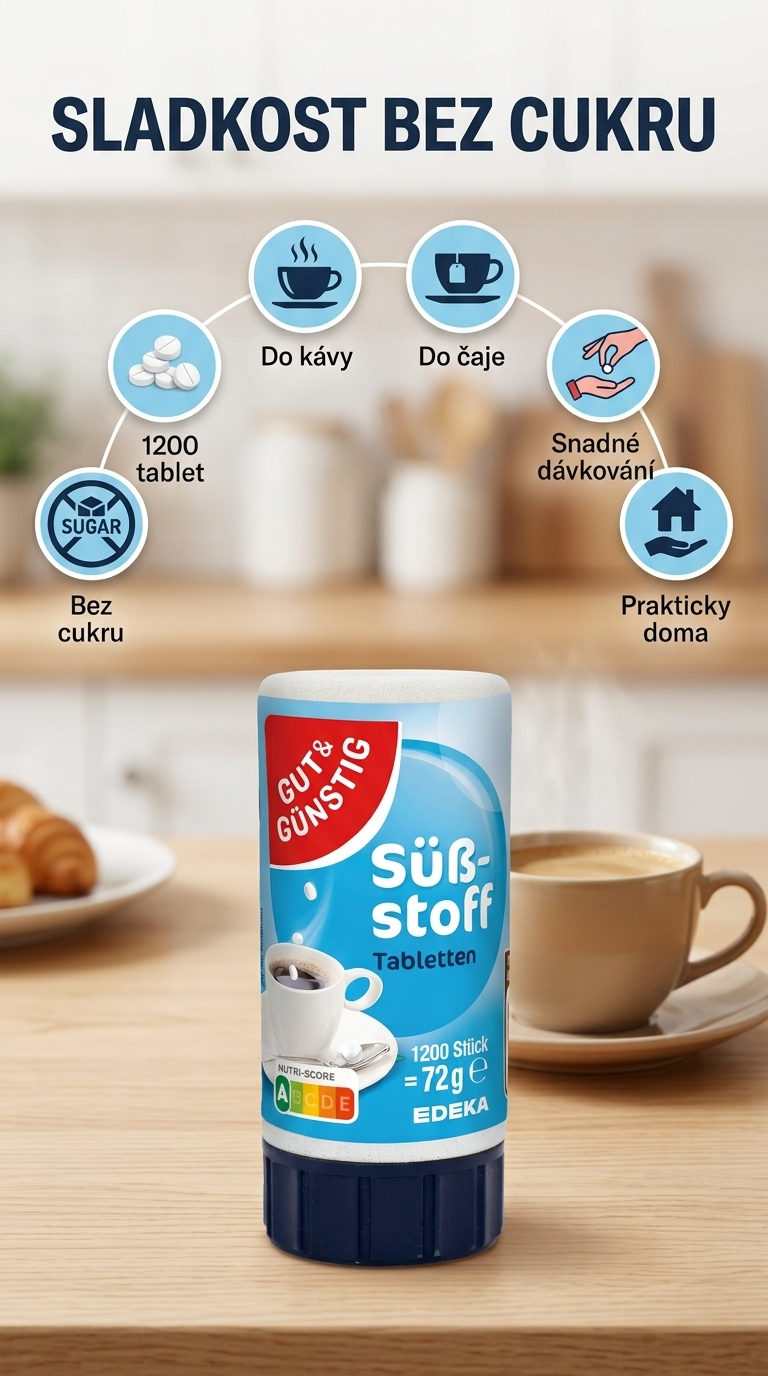 G&G Sladidlo s dávkovačem 1200 tablet - mobilní infografika
