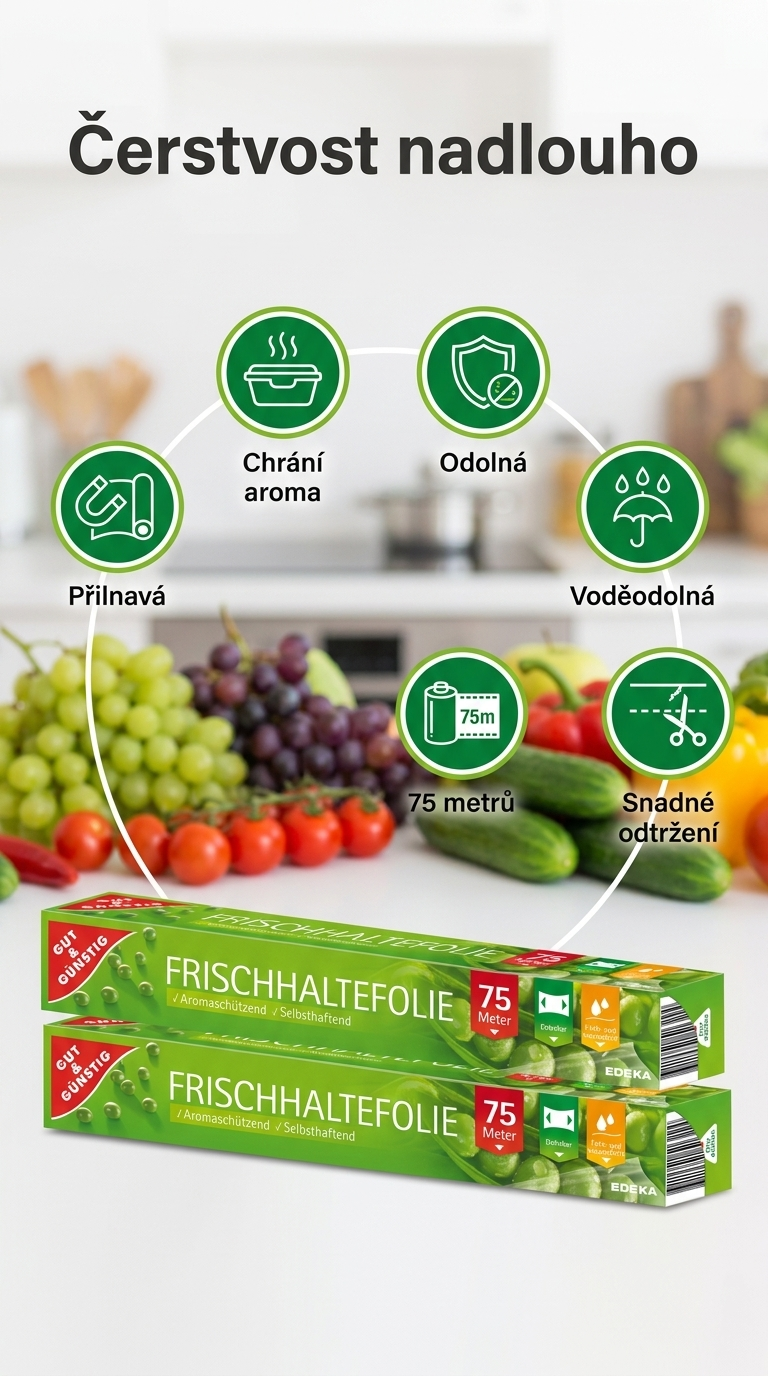 G&G potravinářská fólie 75 m - mobilní infografika