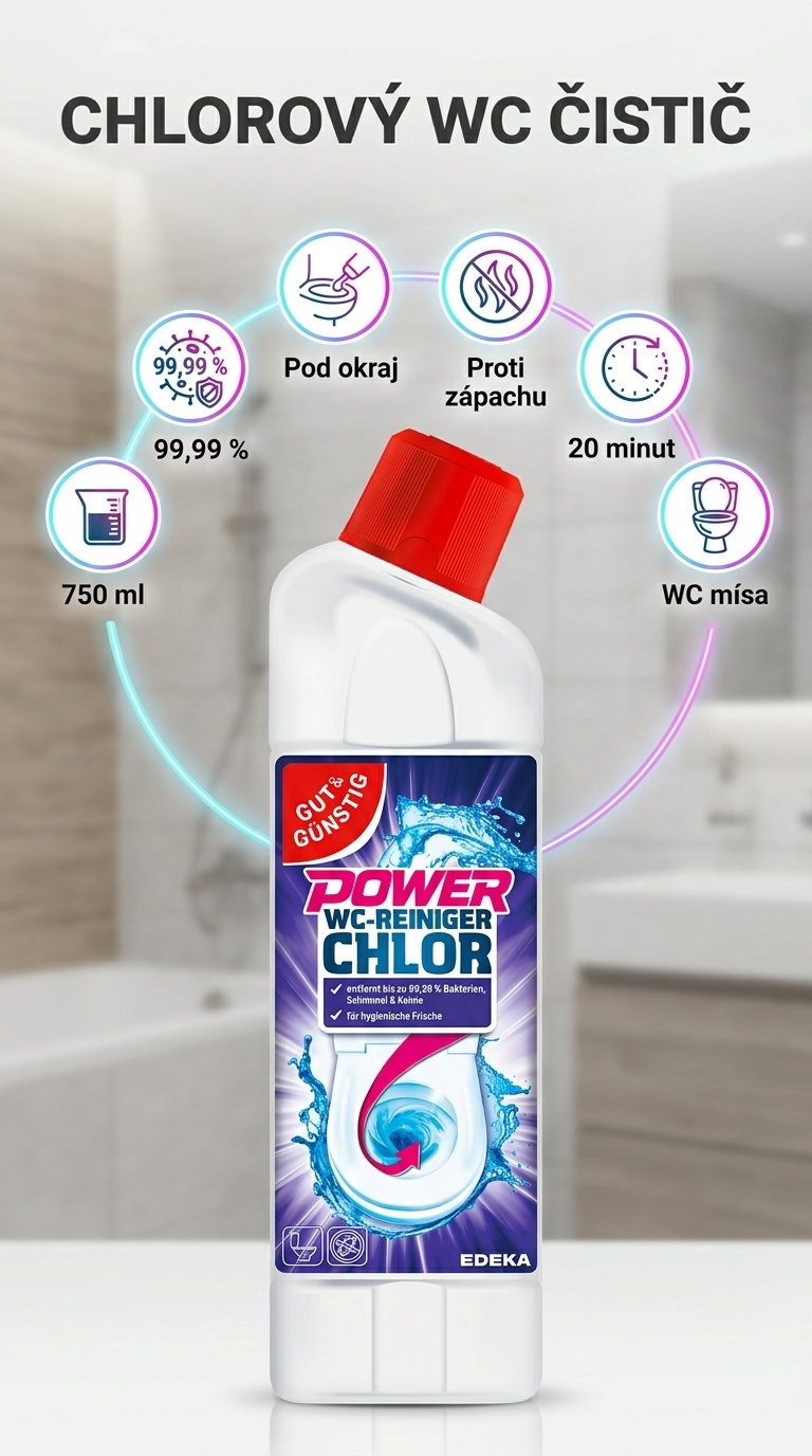 G&G Power WC čistič chlorový - mobilní infografika
