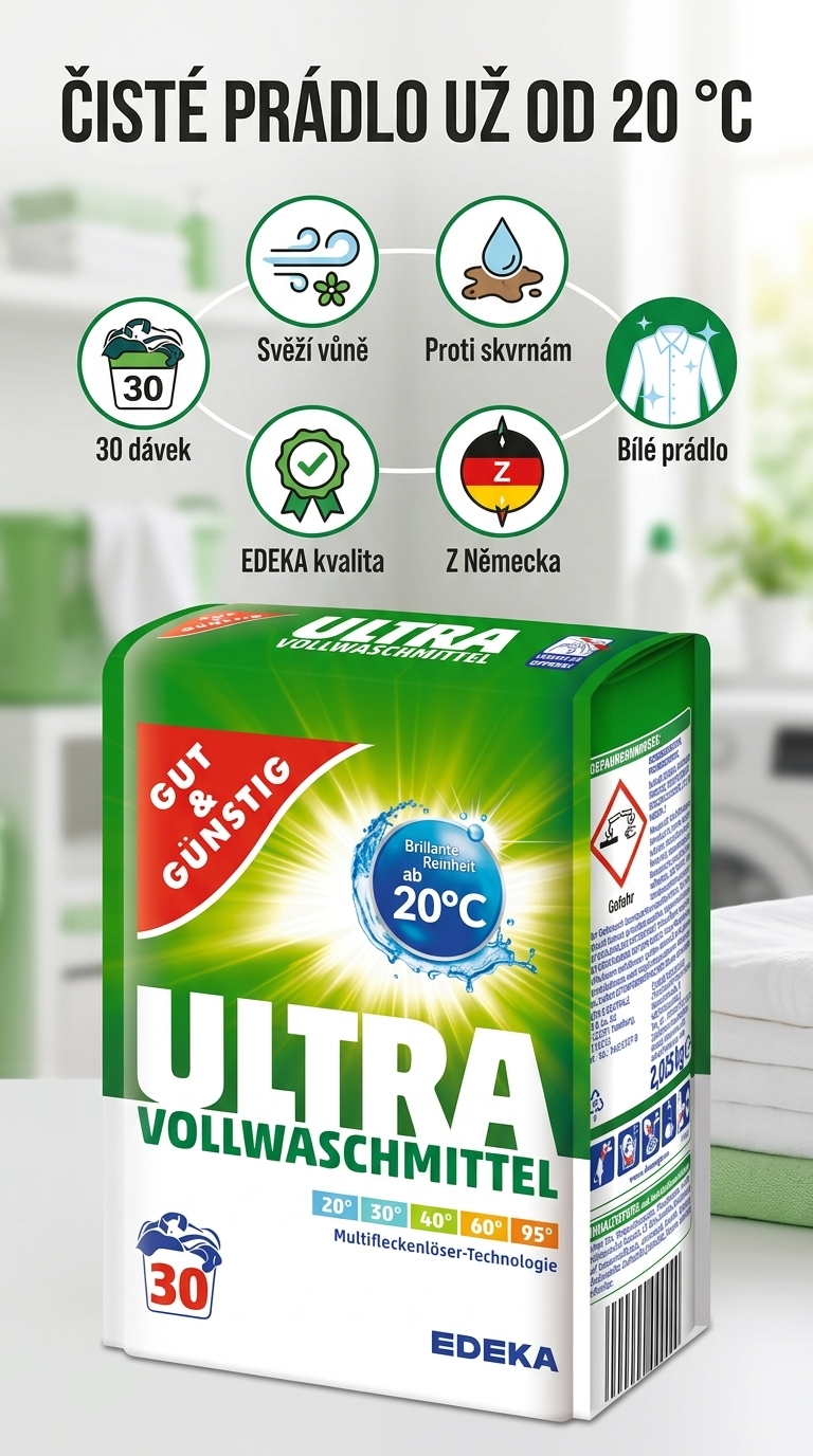 G&G Ultra univerzální prací prášek - mobilní infografika