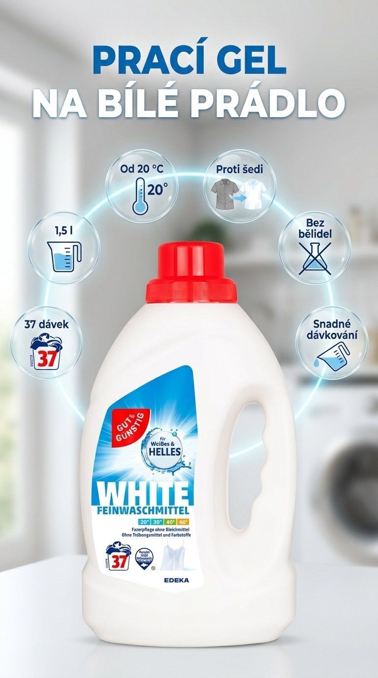 G&G prací gel White - mobilní infografika