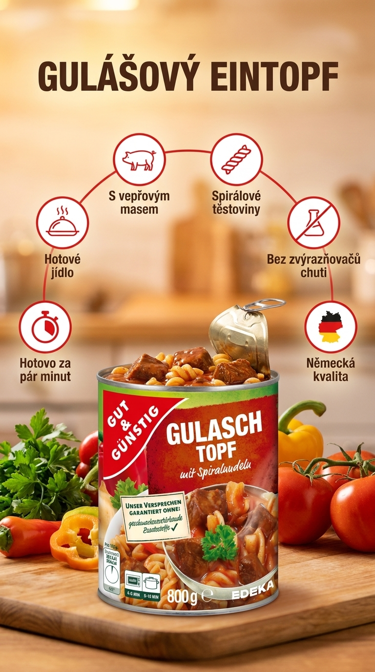 Gulášový eintopf G&G - mobilní infografika