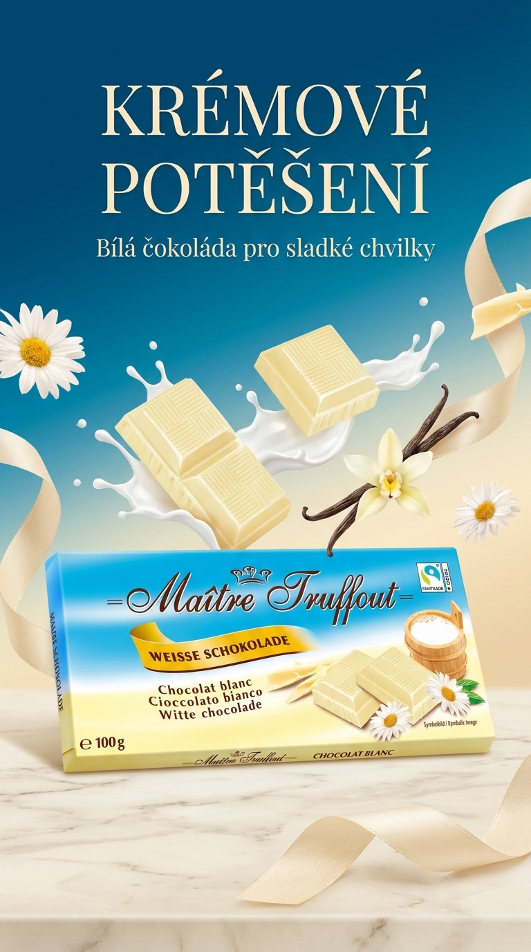Maitre Truffout bílá čokoláda - lifestyle poster