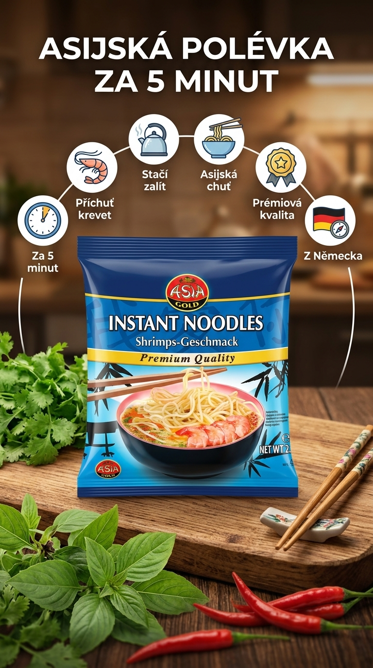 Asia Gold instantní polévka krevety 60 g - mobilní infografika