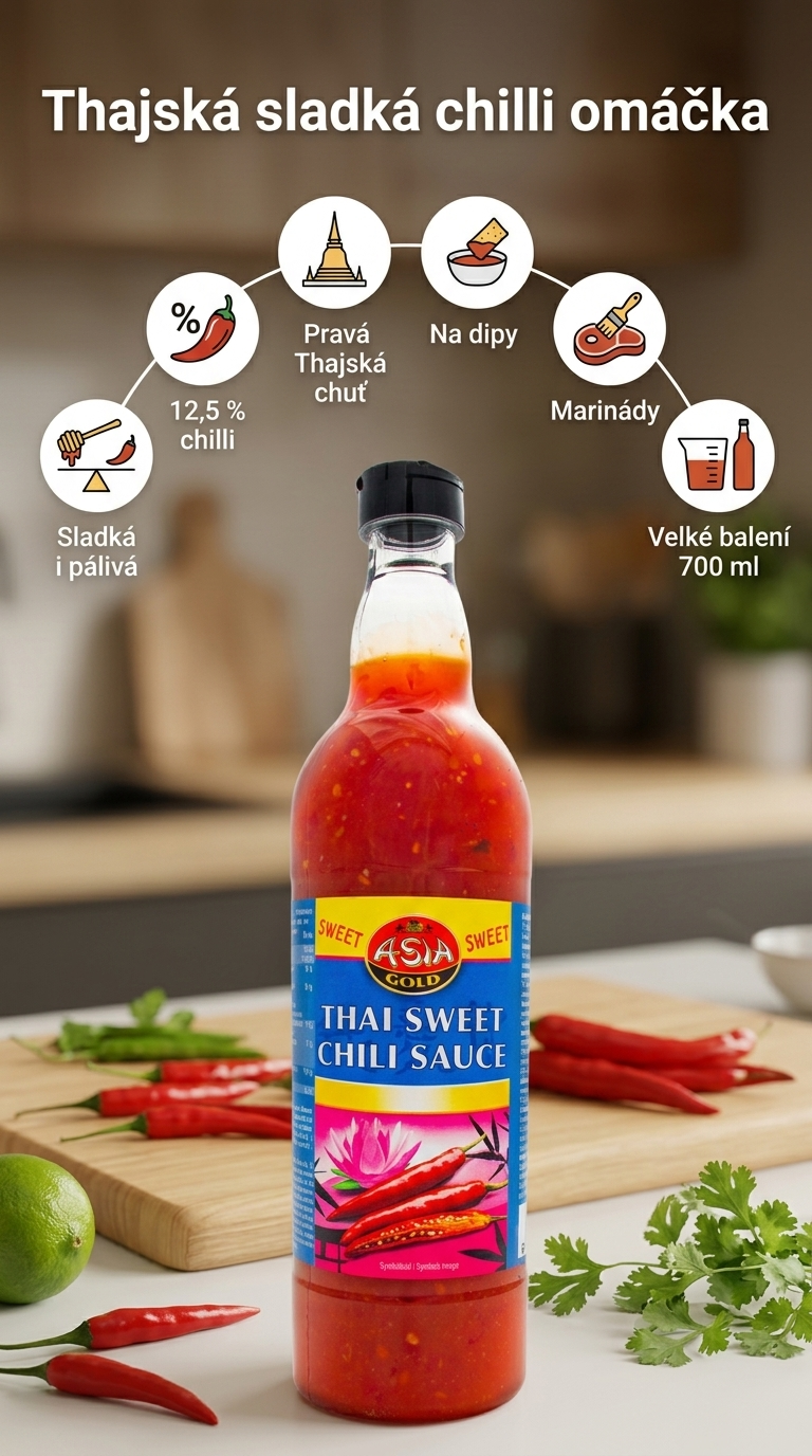 Asia Gold thajská sladká chilli omáčka - mobilní infografika
