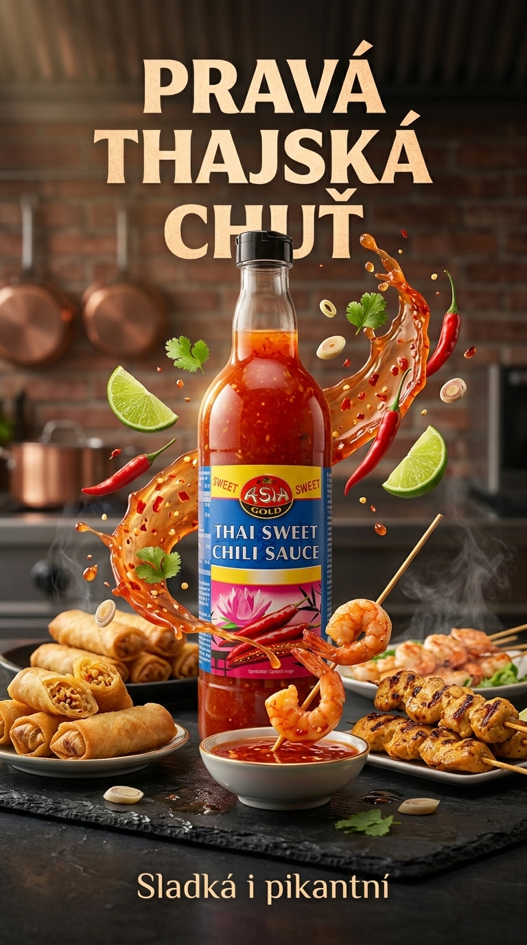 Asia Gold thajská sladká chilli omáčka - lifestyle poster