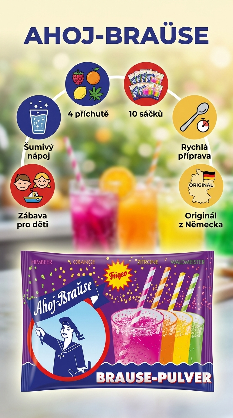 Ahoj-Brause šumivý prášek - mobilní infografika
