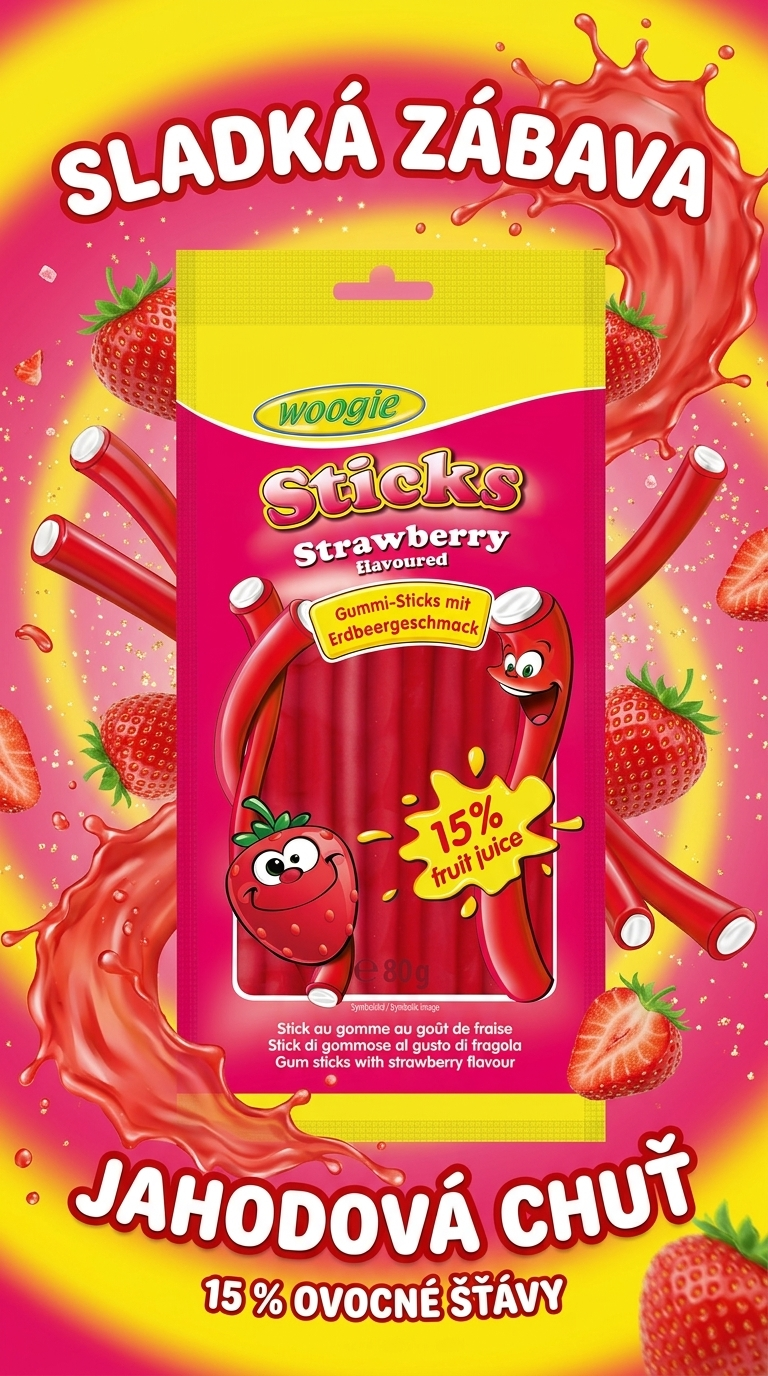 Woogie jahodové pendreky - lifestyle poster