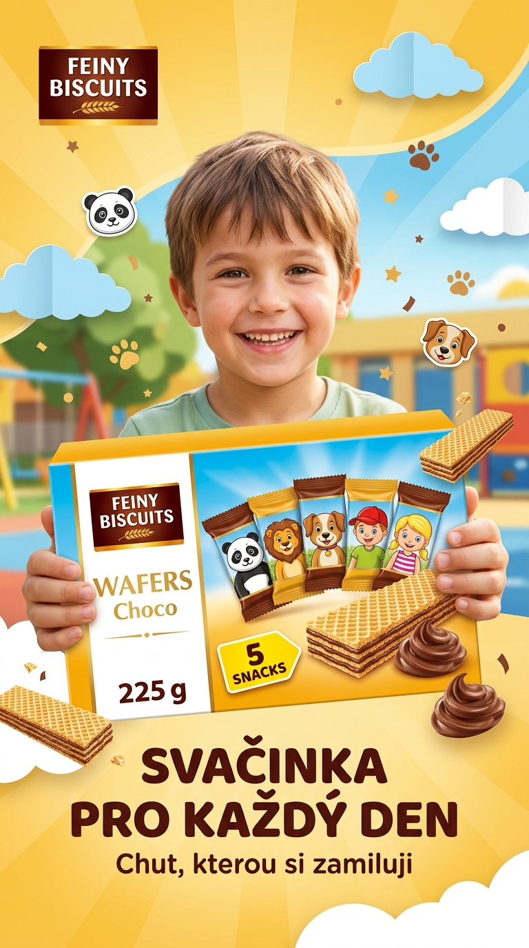 Feiny Biscuits dětské oplatky s čokoládovým krémem - lifestyle poster