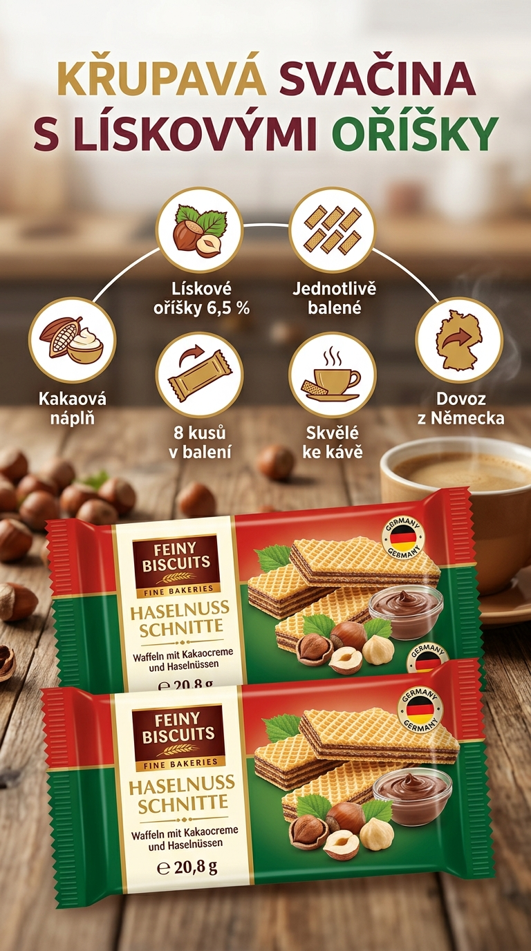 Biscuit Lískooříškové oplatky 8×20,8g - mobilní infografika