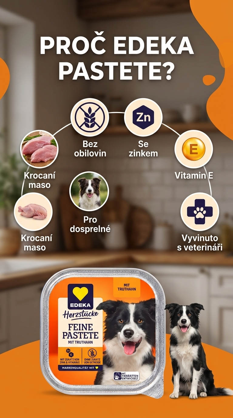 Edeka paštika pro psy krocan - mobilní infografika