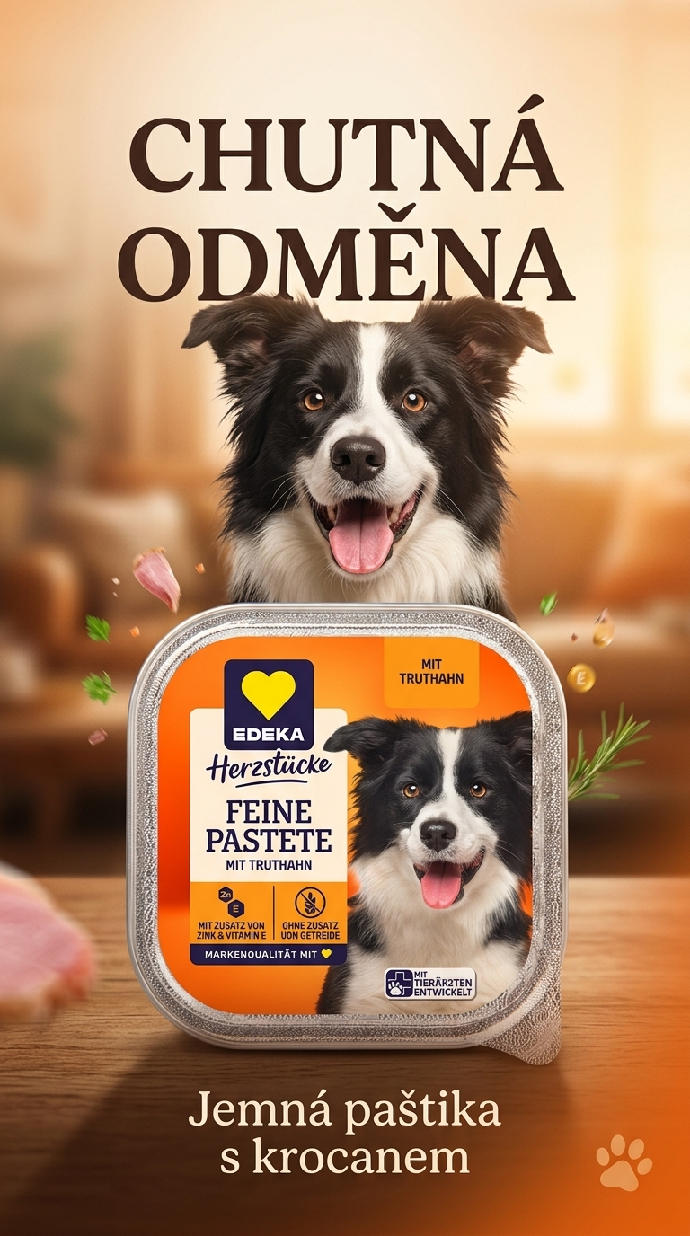 Edeka paštika pro psy krocan - lifestyle plakát