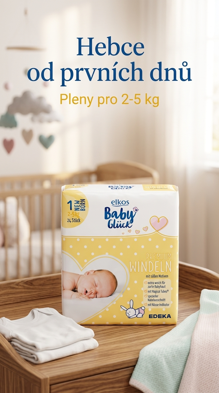 Elkos Premium dětské pleny New Born - lifestyle poster