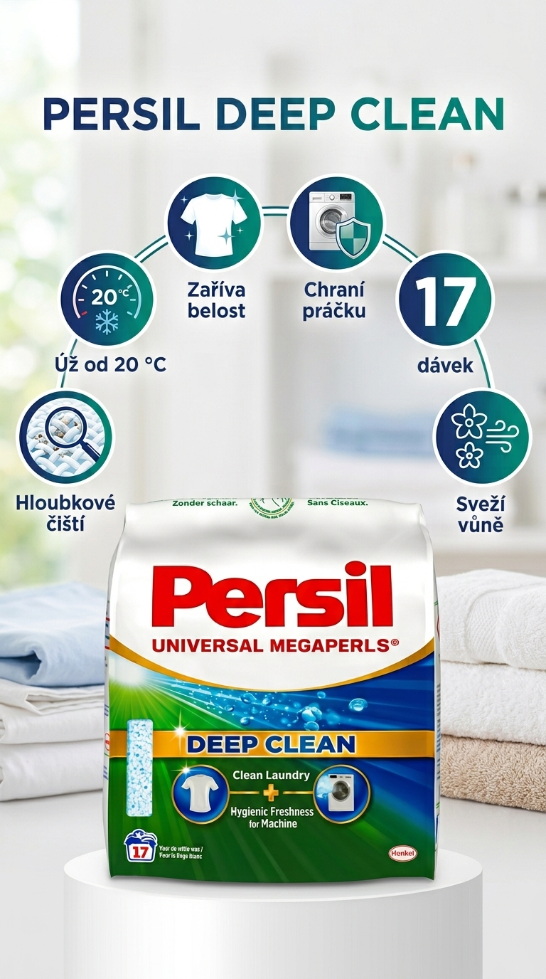 Persil Universal Megaperls Deep Clean – mobilní infografika