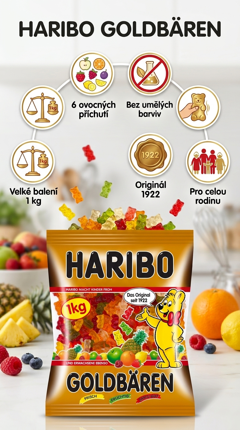 Haribo Goldbären 1 kg - mobilní infografika