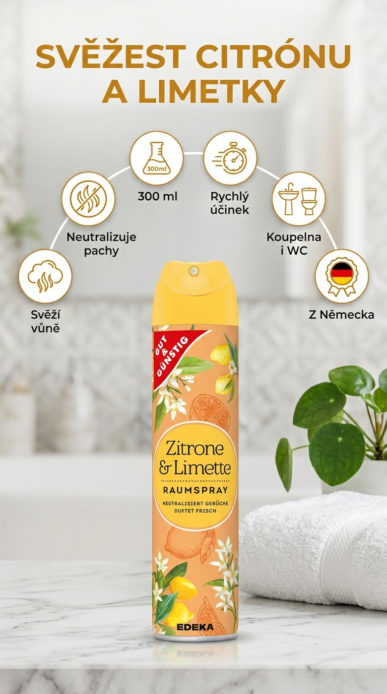 G&G Citrón a limetka osvěžovač vzduchu 300 ml - mobilní infografika