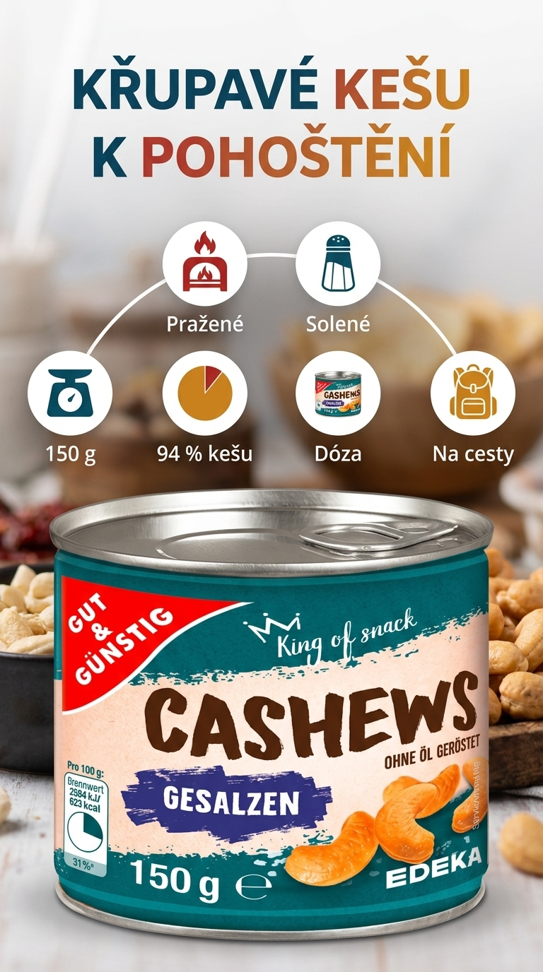 G&G kešu oříšky - mobilní infografika