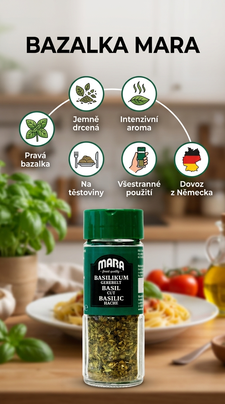 Mara Bazalka jemně mletá - mobilní infografika