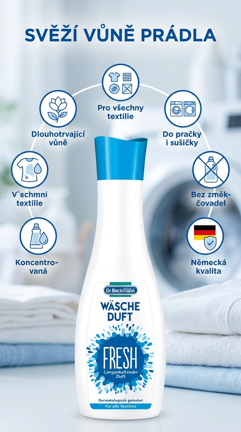 Dr. Beckmann FRESH koncentrovaný parfém na prádlo - mobilní infografika