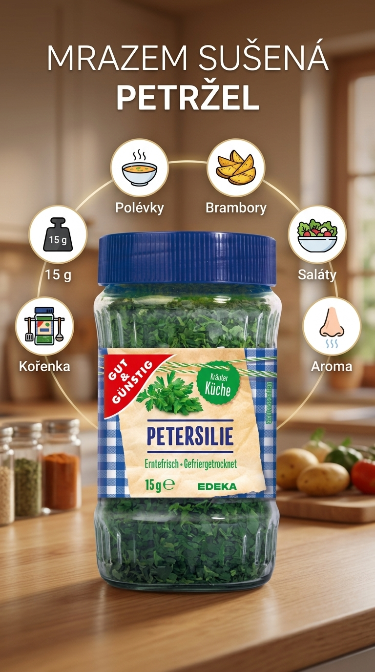 G&G mrazem sušená petržel - mobilní infografika