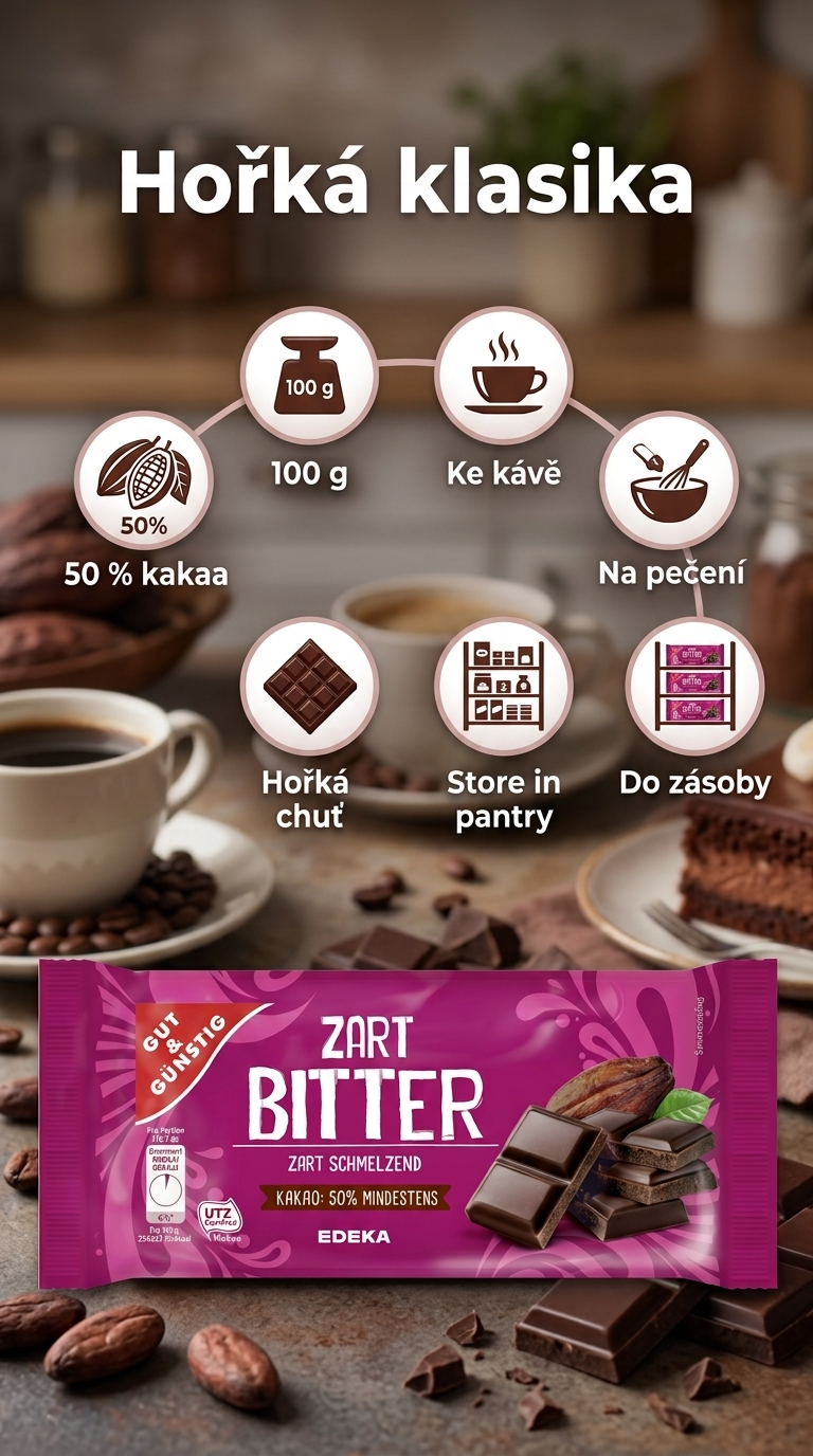 G&G hořká čokoláda - mobilní infografika