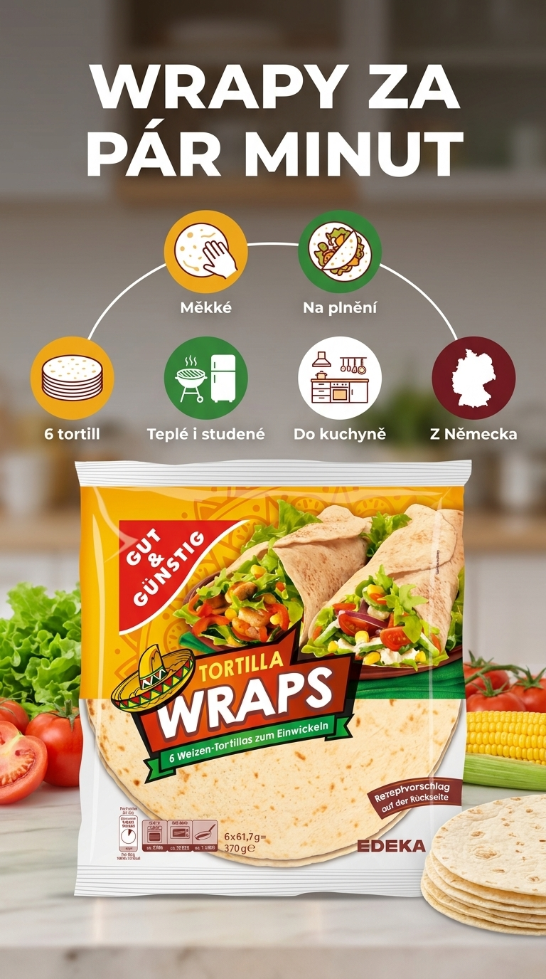 G&G tortilové wrapy 370g - mobilní infografika