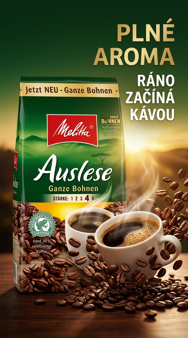 Melitta Auslese zrnková káva - lifestyle poster