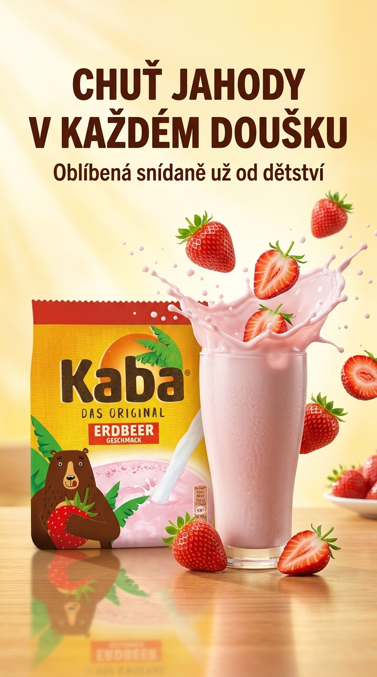 KABA nápoj s jahodovou příchutí 400g - lifestyle poster